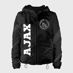Куртка с капюшоном женская Ajax sport на темном фоне: надпись, символ, цвет: 3D-черный