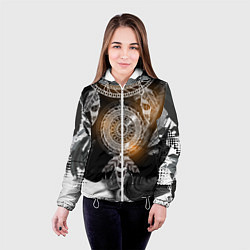Куртка с капюшоном женская В стиле бохо, цвет: 3D-белый — фото 2