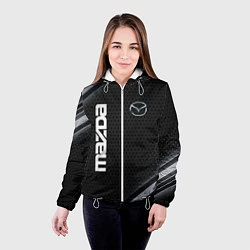 Куртка с капюшоном женская Mazda карбон, цвет: 3D-белый — фото 2
