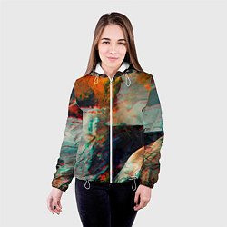Куртка с капюшоном женская Картинный холст со множеством красок, цвет: 3D-белый — фото 2
