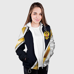 Куртка с капюшоном женская Gold and white Russia, цвет: 3D-белый — фото 2