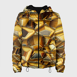 Куртка с капюшоном женская Золотые камни, цвет: 3D-черный