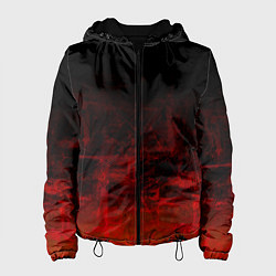 Куртка с капюшоном женская Черный однотонный и гранжевый красный, цвет: 3D-черный