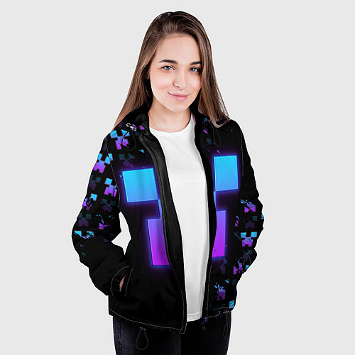Женская куртка Minecraft градиент / 3D-Черный – фото 3