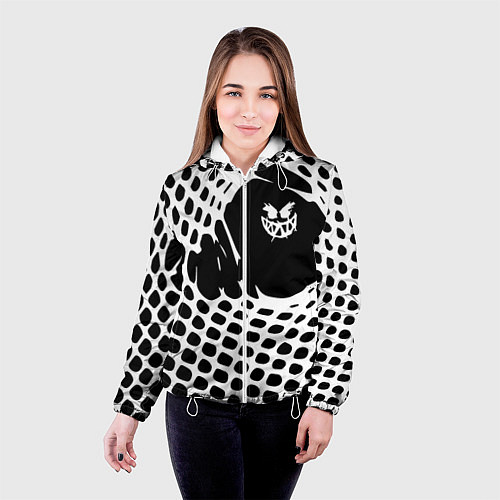 Женская куртка Pyrokinesis - абстракция / 3D-Белый – фото 4