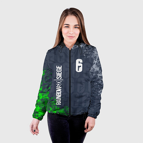 Женская куртка Rainbow six siege - краска / 3D-Черный – фото 4