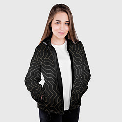 Куртка с капюшоном женская Black gold - Узоры, цвет: 3D-черный — фото 2