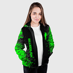 Куртка с капюшоном женская Билли Айлиш зелёная краска, цвет: 3D-черный — фото 2