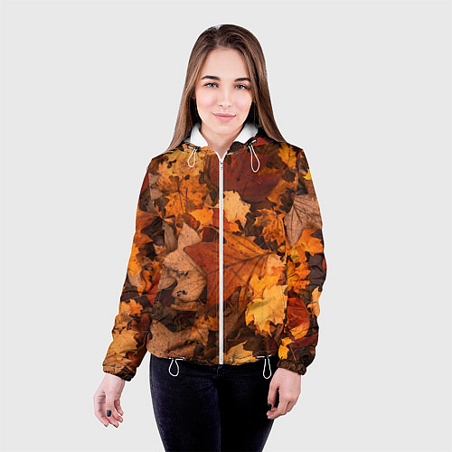 Женская куртка Опавшие листья / 3D-Белый – фото 4