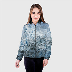 Куртка с капюшоном женская Ледяные горы со снегом, цвет: 3D-черный — фото 2