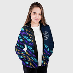 Куртка с капюшоном женская PSG градиентные мячи, цвет: 3D-черный — фото 2