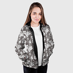 Куртка с капюшоном женская Мужчина и женщина Франкенштейн, цвет: 3D-черный — фото 2