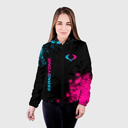 Куртка с капюшоном женская SsangYong - neon gradient: надпись, символ, цвет: 3D-черный — фото 2