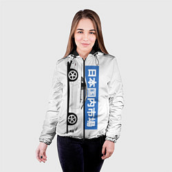 Куртка с капюшоном женская Nissan 300ZX Front View JDM Retro Style, цвет: 3D-черный — фото 2