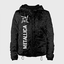 Женская куртка Metallica glitch на темном фоне: по-вертикали