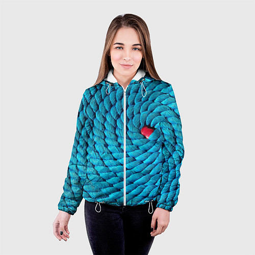 Женская куртка Спираль - минимализм / 3D-Белый – фото 4