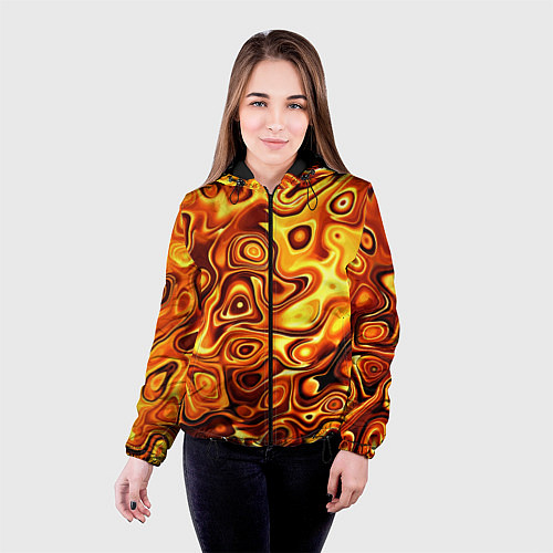 Женская куртка Авангардный красочный паттерн / 3D-Черный – фото 4