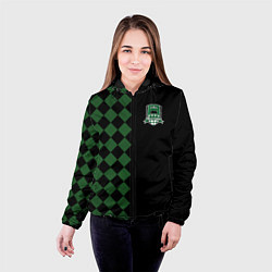 Куртка с капюшоном женская ФК Краснодар ромбики, цвет: 3D-черный — фото 2