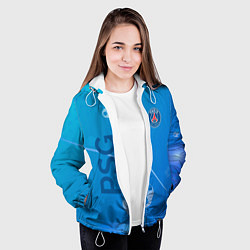 Куртка с капюшоном женская Psg абстракция спорт, цвет: 3D-белый — фото 2