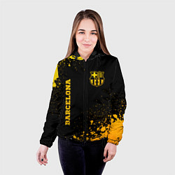 Куртка с капюшоном женская Barcelona - gold gradient: надпись, символ, цвет: 3D-черный — фото 2
