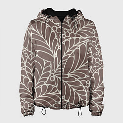 Женская куртка Кофеиновый паттерн из листьев