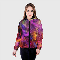 Куртка с капюшоном женская Разводы цветные, цвет: 3D-черный — фото 2