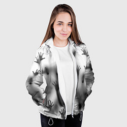 Куртка с капюшоном женская Bodies inside behind a white wall, цвет: 3D-белый — фото 2