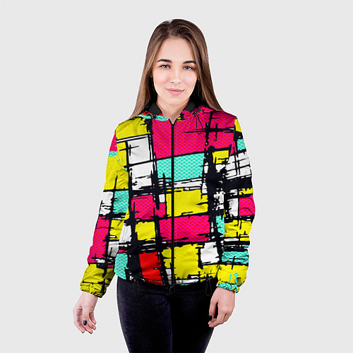 Женская куртка Простое граффити / 3D-Черный – фото 4