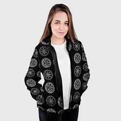 Куртка с капюшоном женская Vegvisir and Aegishjalmur Helm of Awe Black, цвет: 3D-черный — фото 2