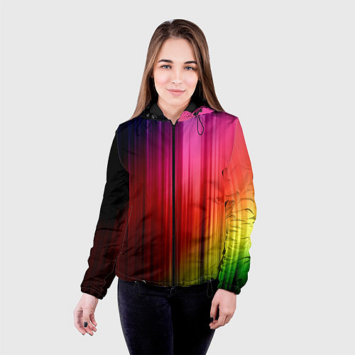 Женская куртка Цветной спектр / 3D-Черный – фото 4