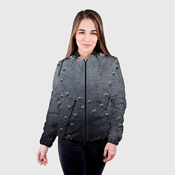 Куртка с капюшоном женская Стальные пластины, цвет: 3D-черный — фото 2