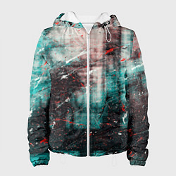 Женская куртка Абстрактные силуэты и тени с красками, царапинами