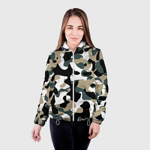 Женская куртка Камуфляж Snow - Trees - Shrubs / 3D-Белый – фото 4