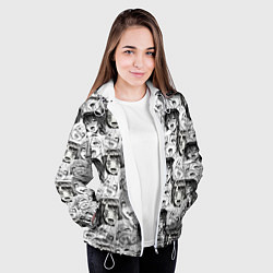 Куртка с капюшоном женская Разные девушки Ахегао, цвет: 3D-белый — фото 2