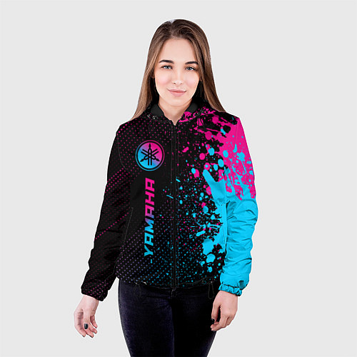 Женская куртка Yamaha - neon gradient: по-вертикали / 3D-Черный – фото 4