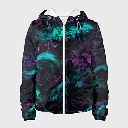 Куртка с капюшоном женская Неоновые Коралы, цвет: 3D-белый