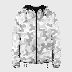 Куртка с капюшоном женская Камуфляж цифра светло-серый крупный, цвет: 3D-черный