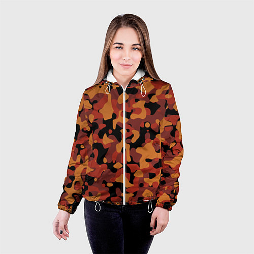 Женская куртка Камуфляж Common Orange / 3D-Белый – фото 4