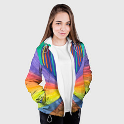 Куртка с капюшоном женская Абстракция воздушный шар, цвет: 3D-белый — фото 2
