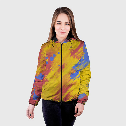 Женская куртка Радужная палитра / 3D-Черный – фото 4