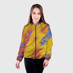 Куртка с капюшоном женская Радужная палитра, цвет: 3D-черный — фото 2