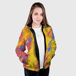 Куртка с капюшоном женская Радужная палитра, цвет: 3D-черный — фото 2