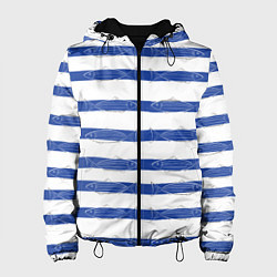 Куртка с капюшоном женская Рыбы в полоску, цвет: 3D-черный