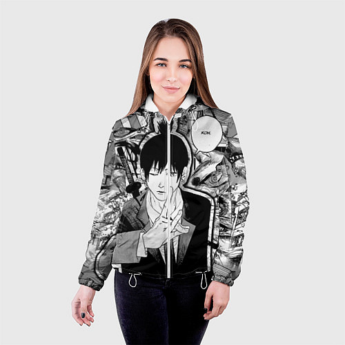 Женская куртка Аки Человек Бензопила / 3D-Белый – фото 4