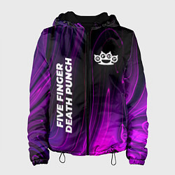 Куртка с капюшоном женская Five Finger Death Punch violet plasma, цвет: 3D-черный