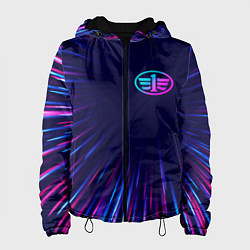 Куртка с капюшоном женская FAW neon speed lines, цвет: 3D-черный