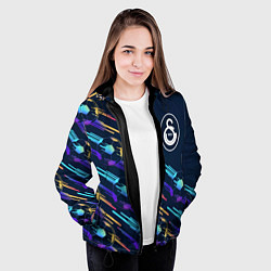 Куртка с капюшоном женская Galatasaray градиентные мячи, цвет: 3D-черный — фото 2