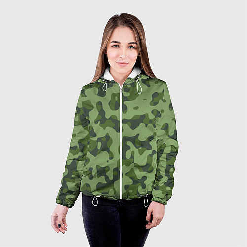 Женская куртка Камуфляж ВСР-93 Флора - Арбуз / 3D-Белый – фото 4