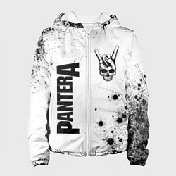 Куртка с капюшоном женская Pantera и рок символ на светлом фоне, цвет: 3D-белый