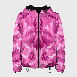 Женская куртка Яркий малиново-розовый геометрический узор